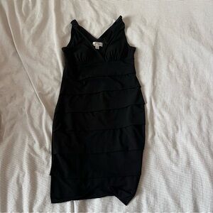 Sweet Storm Elegant Black Tiered Mini Dress